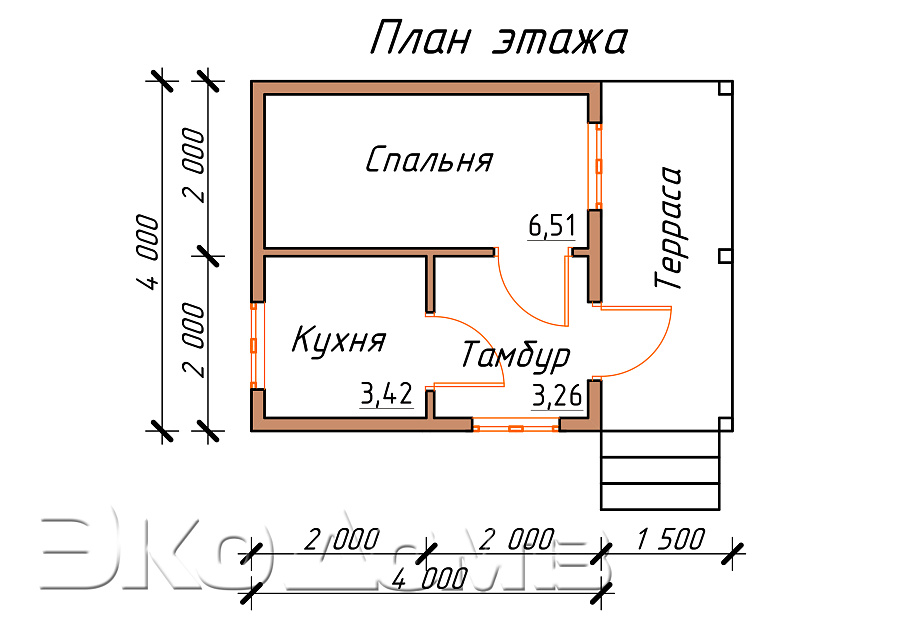 Дача № 1 (4х5,5 м) в Ульяновске
Дача № 1 (4х5,5 м)