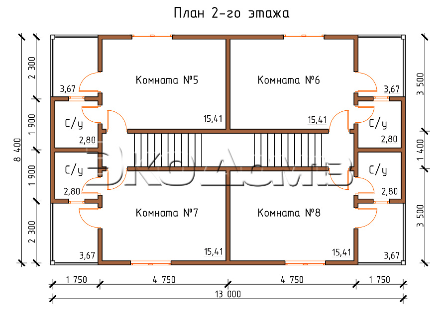 Гостиница на 8 номеров (8.4х13 м) в Ульяновске
Гостиница на 8 номеров (8.4х13 м)